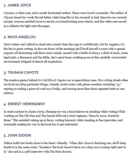 oddest rituals practised by famous authore